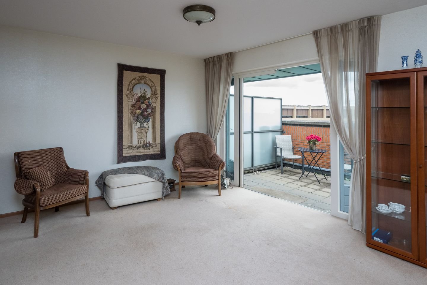 Detail van de lichtinval in het penthouse