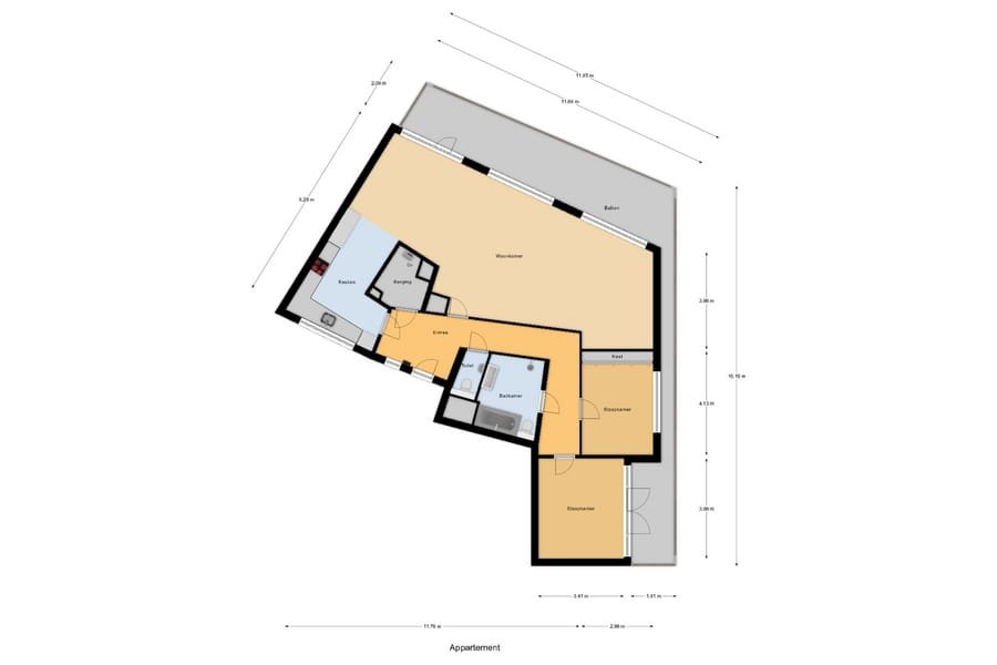 Plattegrond van het penthouse